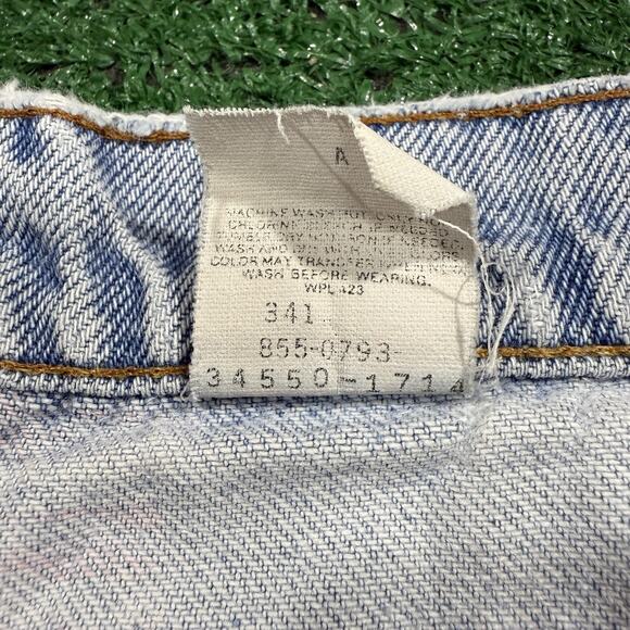 Vintage Levis Shorts Mens 31 Relaxed Fit 550 Orange Tab Denim 90s Light Wash - Picture 7 of 10